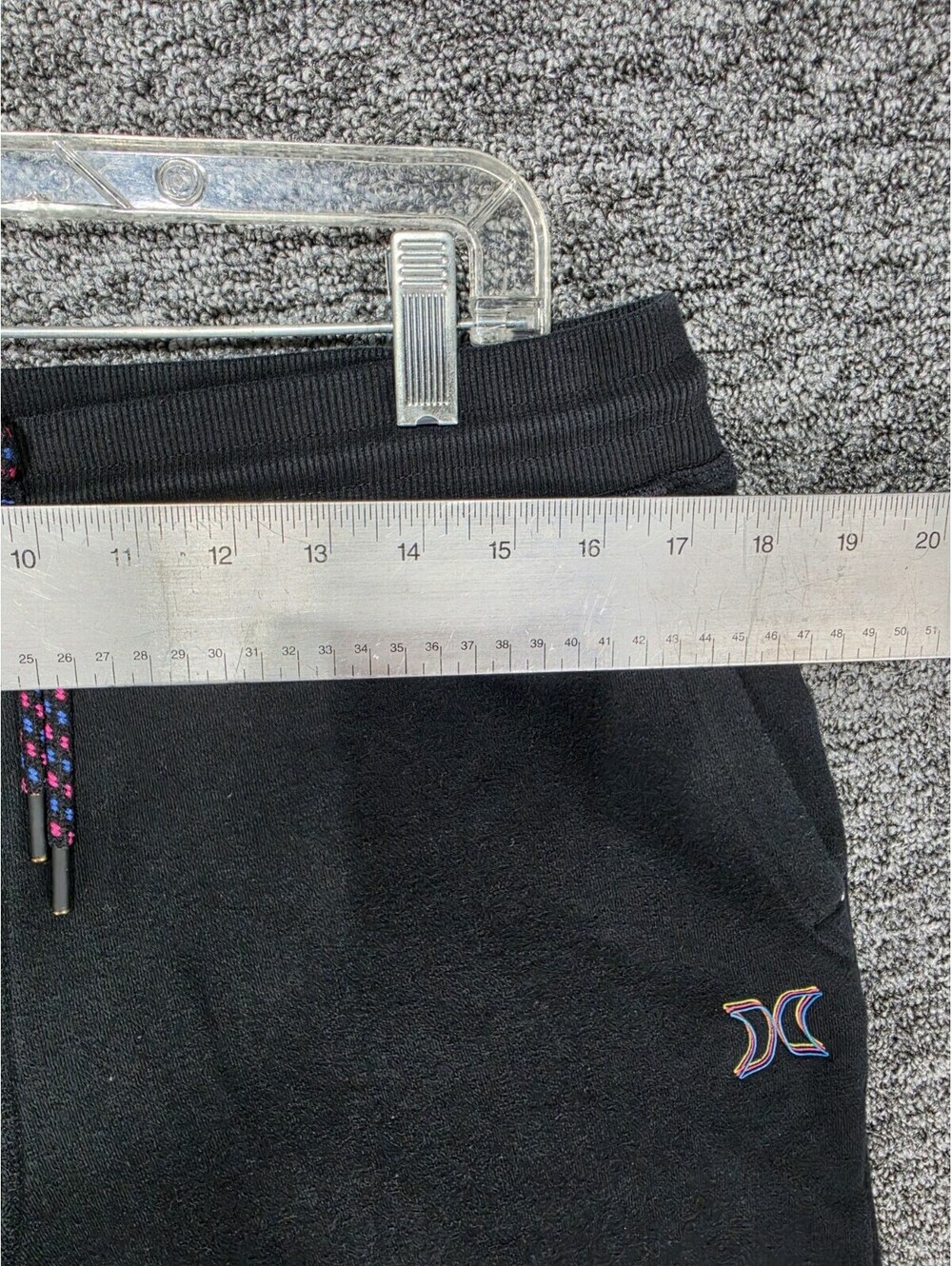 Hurley Men's Black Jogger Pants Size M Drawstring Tapered Pockets Logo - Picture 9 of 13